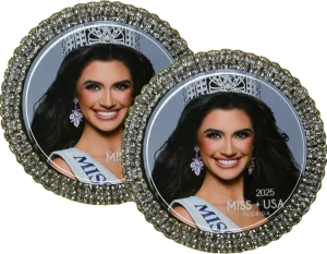 2- MISS USA State Photo Brooches