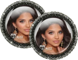 2- US MISS Photo Brooches