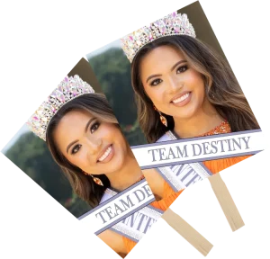 2 INTERNATIONAL UNITED MISS 8x10 Fan Wavers